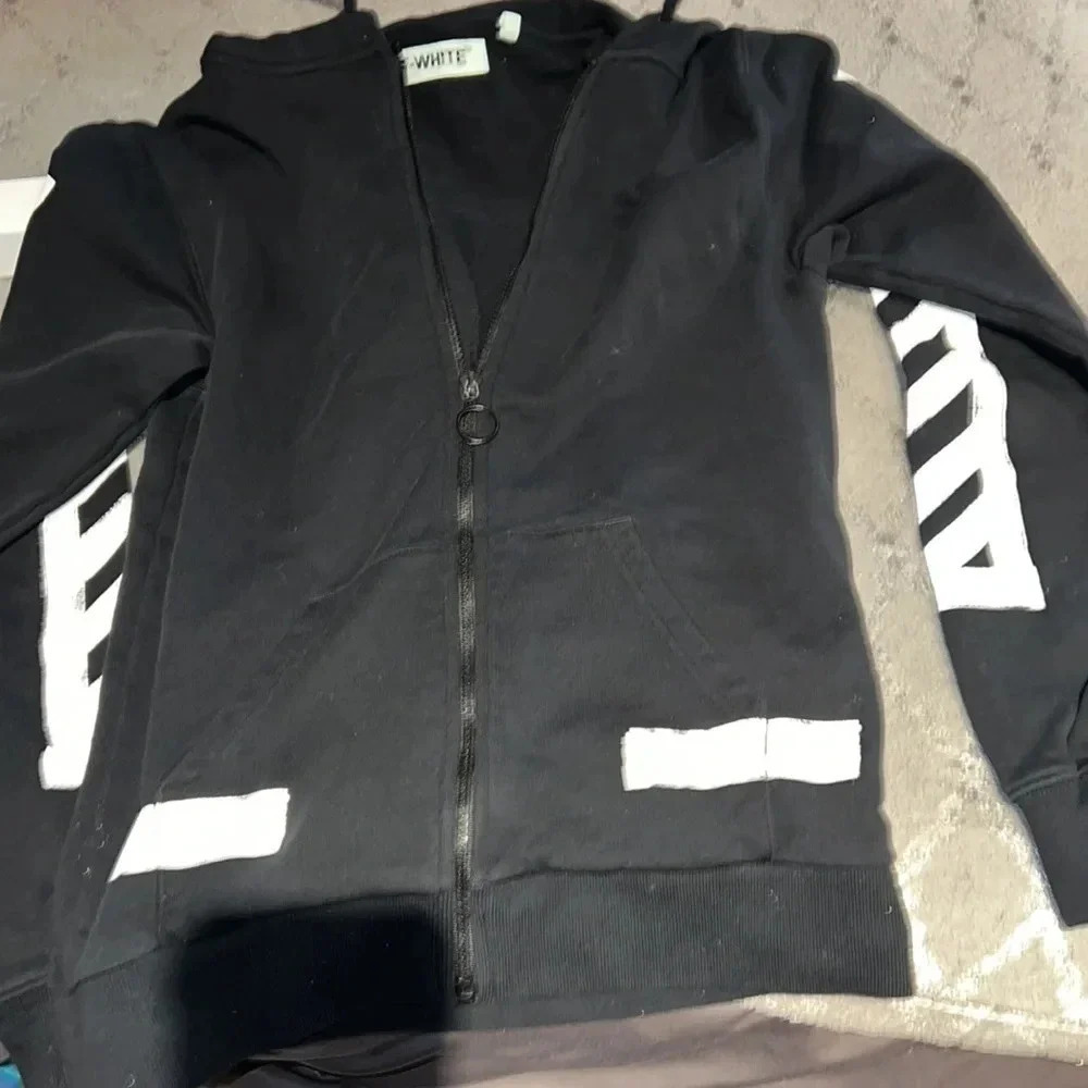 🎉HP🎉Off White Caravagio Diag Arrows Long sleeve Zipper  Hoodie Sz XS - Picture 9 of 15